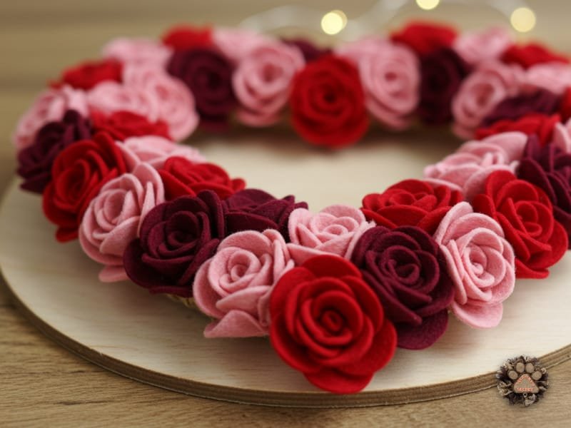 DIY Valentine Wreath with Felt Rose