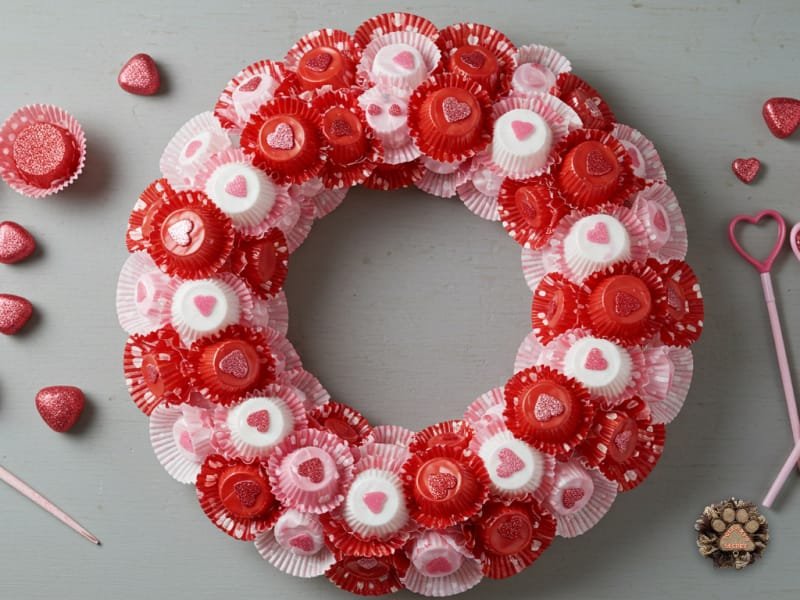 Whimsical Cupcake Liner Wreath